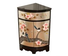 Mobiletto Ad Angolo Armadio ad angolo Armadio Corner Armadio Decorazione Soggiorno Soggiorno a forma di ventilatore Angolo Cabinet Triangolo Armadio ad angolo ( Colore : Brown2 , Size : 98x46x46cm )