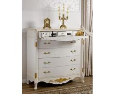Simone Guarracino Como Gerald Stile Barocco Decape cassettone secretaire Avorio e Foglia Oro
