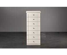 Settimino con 7 cassetti. Patinato Beige (cm. 57 x 48 x 131h)