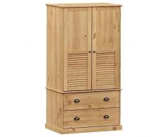 vidaXL Armadio Vigo 90x55x176 cm in Legno Massello di Pino
