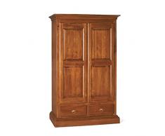 Milani Home s.r.l.s. Armadio 2 Ante in Legno Massello 125x61x200