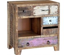Guru-Shop Piccolo Cassettone Design Vintage, Legnodimango, 75x70x35 cm, Cassettiere e Credenze