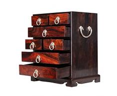 AVLUZ Espositore for cassapanca for gioielli in legno vintage, 5 strati, collane, anelli, custodie for orologi, scatole e organizzatori con 7 cassetti