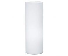 EGLO Lampada da tavolo Geo, lampada da tavolo uno punto luce, lampada da comodino in vetro, bianco, opaco, E27, interruttore incl