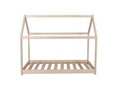 WEBER INDUSTRIES Panda Letto a Castello, Abete Massiccio, Brut, 70x140