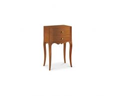 InHouse srls Comodino Multiuso, Arte povera, in Legno massello e MDF con rifinitura in Noce Lucido - Mis. 43 x 31 x 70