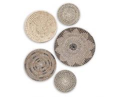 LZH FILTER Pannelli Parete Decorativi in Rattan, Decorazioni Appendere A Parete Uniche, Intreccio Vimini Fatti A Mano Casa, Il Soggiorno O Camera Letto, Accessori Conservazione (5 Pezzi)