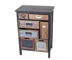 Serie vintage cassettiera credenza HWC-A43 patchwork metallo MDF legno 35x55x78cm