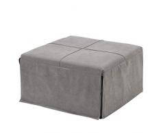 Baroni Home Pouf Letto Singolo Puff Pieghevole per Camera, Cameretta, Soggiorno, Casa Vacanze, B&B Pouf Letto Tessuto Grigio