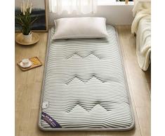 Futon Giapponese Pieghevole Tatami,Materassino Da Pavimento Spesso,Materassino Portatile Traspirante Camera Da Letto Per Ufficio,Design A Strisce,Facile Riporre,Doppio Singolo,Green stripes,90x200cm