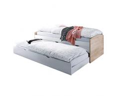 AVANTI TRENDSTORE - Nele - Letto con funzione estraibile in laminato quercia Sonoma / bianco, dimensioni: LAP 96x64x206 cm
