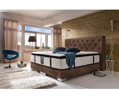 Schlichter Mobili Letto boxspring Carmen Deluxe, Marrone, 180 x 200 cm