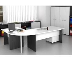 Ideapiu Mobile con SCOCCA in Laminato MELAMINICO Grigio Alluminio con Ante MELAMINICO Noce con Serratura, Mis. 80X33X72H, Armadio con 1 RIPIANO
