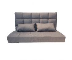 Rebecca Mobili Divano Futon, Poltrona da Terra, Divano Letto, Grigio, Poliestere, Relax Riposo, Terrazzo Soggiorno - Misure: 71 x 129 x 70/180 (HxLxP) - Art. RE6385