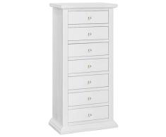 Bianco Esidra Comodino 4 1 cassetto a Scomparsa 53 x 83 x 34 cm Legno
