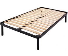 DOLCI SOGNI Rete Una Piazza e Mezza Rinforzata con Barra Centrale, Rete 120X200 per Letto una Piazza e Mezza, Rete a Doghe in Legno con Struttura Letto 120X200 in Ferro - 100% Made in Italy