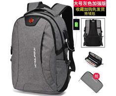 yichengshangmao Bi-spalla borsa giovanile borsa uomo borsa da viaggio, Grande grigio Plus (valletto), Large Grey Plus (Wallet)