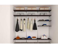 Alucabina Cabina armadio L.250 cm x H.253 cm. Ripiani color tortora