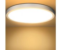 Plafoniera LED Soffitto 18W(=150W) Lampada da Soffitto LED 3000K 1600LM Impermeabile Alta Luminosità Plafoniere Bagno Ø23CM Plafoniere da Ufficio Luce Soffitto per Camera da Letto, Cucina, Balcone