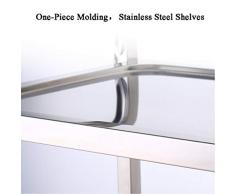 Servire Wine Cart Caster Wheels, Carrello 2 Ripiani in Metallo Pieghevole Carrello per Cucina Bagno Sala da Pranzo Bar dell'hotel, 2 Stili 3 Formati