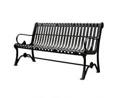 Panca da Giardino Panca da parco Panca da esterno in ferro Sedia da esterno quadrata for comunità Sedia doppia seduta adatta for panca da cortile allaperto Panca da Patio ( Color : Black , Size : 1.2