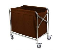 NOALED Scaffale di stoccaggio Carrello di Servizio Carrello Medico Carrello portabiancheria Pieghevole per Hotel, Carrello portabiancheria con Ruota Freno Universale, Carrello portabianch