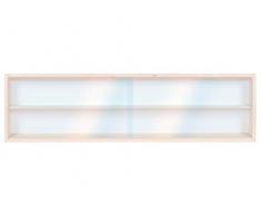 Alsino V60.2 Vetrina espositiva | 60 x 20 x 8,5 cm | in Legno di Betulla Non trattato | 2 Ripiani | 2 Ante plexiglass scorrevoli | Modellismo | Collezionismo | Scala N e H0