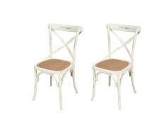 Biscottini 2 Sedie cucina legno 86x42x45cm | Sedia Thonet | Sedie sala da pranzo legno | Sedia cucina seduta Rattan