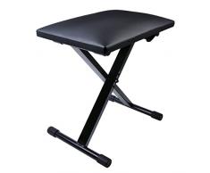 SUPPORTO TASTIERA + PANCHINA PANCA per tastiera con comoda seduta imbottita rivestita in sky nero