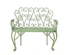 Panca da Giardino Antica da 40 Pollici Panca da Parco in Metallo a 2 posti, Sedia Doppia con braccioli e Schienale, Sedia con Struttura in Ferro battuto; Mobili Decorativi del Portico del Cortile del