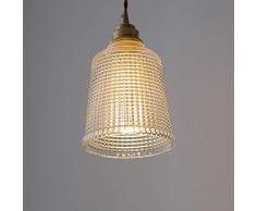 NZDY Lampadario, Lampada a Sospensione in Vetro Country Americano Lampada da Giardino Nostalgica per Ristorante Lampada da Giardino Vintage Industriale Lampadario in Puro Rame Retro Illuminazione a S