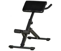 HOMCOM Panca Fitness con Altezza Regolabile, Sedia Romana per Allenamento Schiena e Addominali, per Casa e Palestra, Nero