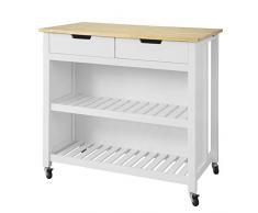 SoBuy Carrello cucina Mobile dispensa cucina Mobile credenza con ruote (FKW74-WN)