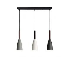 RUIBO Lampada a sospensione nordica Filo appeso regolabile per soggiorno Cucina Cafe 3 teste Lampada da soffitto minimalista a sospensione E27