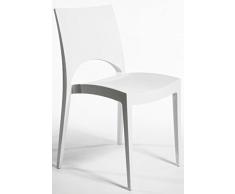 GRAND SOLEIL Sedia Impilabile, Bianco, 51 x 49 x 80 cm