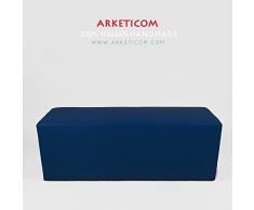 Arketicom Horizon Pouf Panca Poggiapiedi in Ecopelle e Poliuretano Espanso Rigido ad Alta Densita' Colore Blu Scuro Marine (puf Puff pouffe Seduta) Misura 42H x 42L x 84L cm