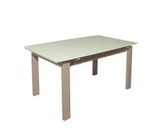 R R DESIGN Tavolo allungabile vetro cucina salotto moderno modello Erick - Grigio