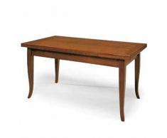 CasaPiù est 2019 Tavolo con 2 allunghe da 40 cm, arte povera, in legno massello e mdf con rifinitura in noce lucido - Mis. 160 x 85 chiuso