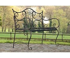 CLP Panchina da Giardino Tara in Ferro Laccato I Panchina da Esterno Stile Rustico Nostalgico I Panca Outdoor 113 x 47 CM, Colore:Bronzo