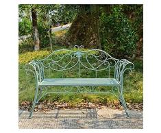 Panchine da Esterno Panchina da Giardino Panchina da Giardino Panchine da Cortile, Panca da Giardino in Metallo, Panca Doppia per Sedia in Ferro Battuto Country, Arredamento Cortile da Giardino Villa