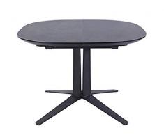 Meubletmoi - Tavolo allungabile rotondo e ovale in ceramica, stile contemporaneo, design e qualità, colore: Grigio antracite