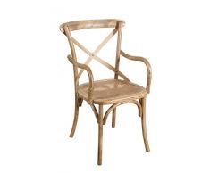 Biscottini Sedia in Legno Thonet per Tavolo Pranzo Ristorante Pizzeria Cucina agriturismi Arte povera Noce Chiaro Anticato L50xPR43xH89 Cm