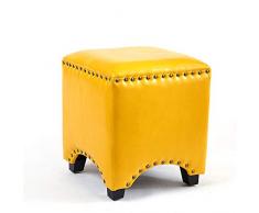 Ksainiy Pouf imbottito in ecopelle Poggiapiedi Cubo Seduta a panca for soggiorno Camera da letto Ufficio 150 kg Capacità Cera finta Olio Cuoio Poggiapiedi fatto a mano Poggiapiedi Trucco Comò Divano T