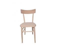 Sedia Milano, Storica e Vintage, in Legno Massello, Alta Qualità, Vari Colori Disponibili, Ristorante Casa Cucina Sala Interno, 100% Made In Italy, ORDINE MINIMO 2 PEZZI (Grezzo)