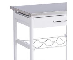 Zeller 13772 Carrello da cucina con top in acciaio INOX 47 x 37 x 82 cm, colore: Bianco