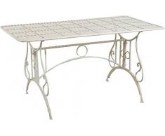 Biscottini - Tavolo da balcone e Giardino 150x80x77 cm - Tavolo da Esterno in Ferro Battuto - Tavolo da Giardino Smontabile - Tavolo Giardino anticato