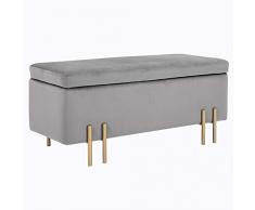 homcom Panca Contenitore per Interni con Seduta Imbottita e Piedini Laccati Oro, Design Moderno ed Elegante, 100 x 40 x 42cm