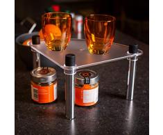 UPP - Mensola aggiuntiva impilabile & espandibile per cucina e bagno, utilizzabile come scaffale angolare o ripiano, Plastica, argento, Eckregal 24,5x24,5x16cm