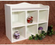 DanDiBo Cassettiera Scaffale a Parete 12020 Scaffale 40cm Vintage Shabby Stile Country Scaffale da Cucina Bianco