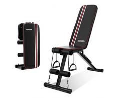 ONETWOFIT Panca Pesi Regolabile, Panca Allenamento Pieghevole con Inclinazione Inclinata Piatta, Panca Sollevamento Pesi Addominali Sit Up per Esercizi per tutto il Corpo OT226